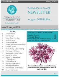 August 2018 Thriving In Place Newsletter
