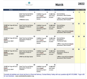 Thriving In Place March 2022 Calendar