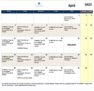 Thriving In Place Calendar - April 2022