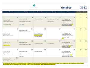 Thriving In Place Calendar - October 2022