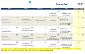 Thriving In Place December 2022 Calendar